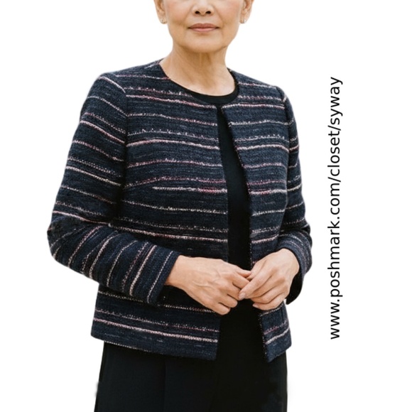 Talbots Jackets & Blazers - Talbots Navy Multi-Color Rainbow Confetti Tweed Blazer